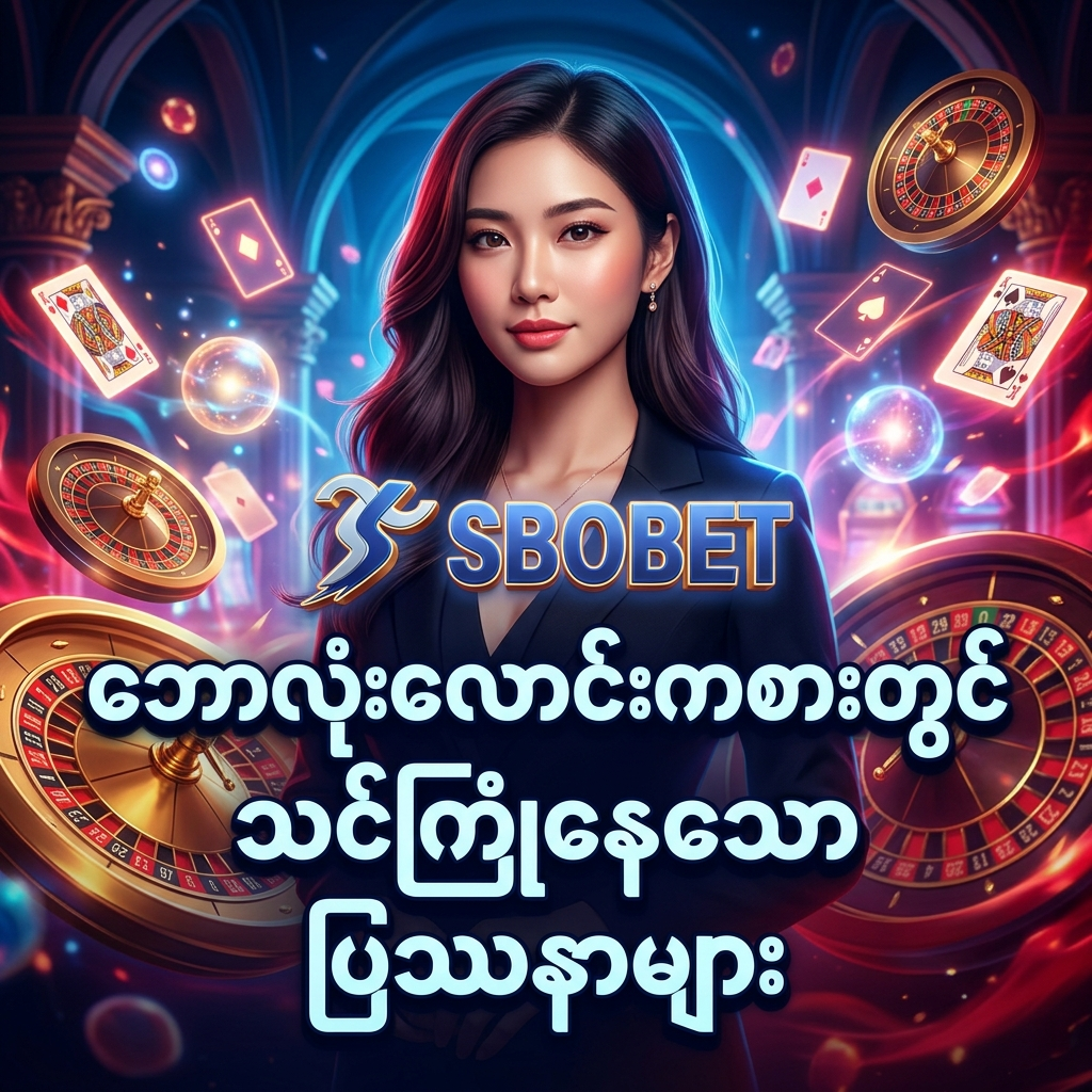 ဤပုံသည် ဘောလုံးလောင်းကစားခြင်းတွင် ကြုံတွေ့ရလေ့ရှိသော ပြဿနာများကို ကိုယ်စားပြုသည့် စိတ်ဝင်စားဖွယ်ရာ ဒီဇိုင်းတစ်ခုဖြစ်သည်။ ခမ်းနားသော ဖန်တီးမှုဆိုင်ရာ ကာစီနိုနောက်ခံတွင် အာရှအမျိုးသမီး တင်ဆက်သူတစ်ဦးနှင့်အတူ Sbobet လိုဂိုကို မြင်တွေ့နိုင်ပြီး၊ မြန်မာဘာသာဖြင့် ရေးသားထားသော စာသားများက အသုံးပြုသူများ၏ အခက်အခဲများကို ဖြေရှင်းပေးရန်အတွက် အာရုံစိုက်မှုကို ဆွဲဆောင်ထားသည်။

